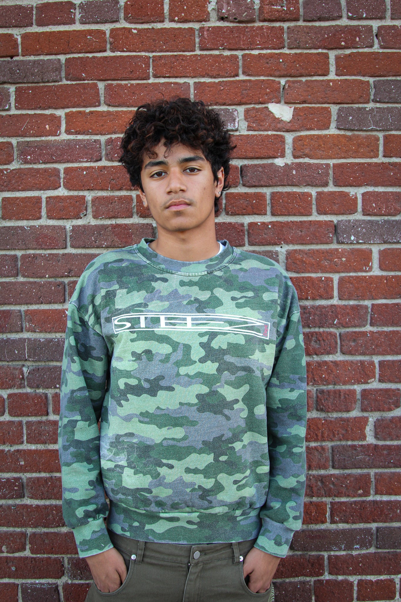 camo crewneck