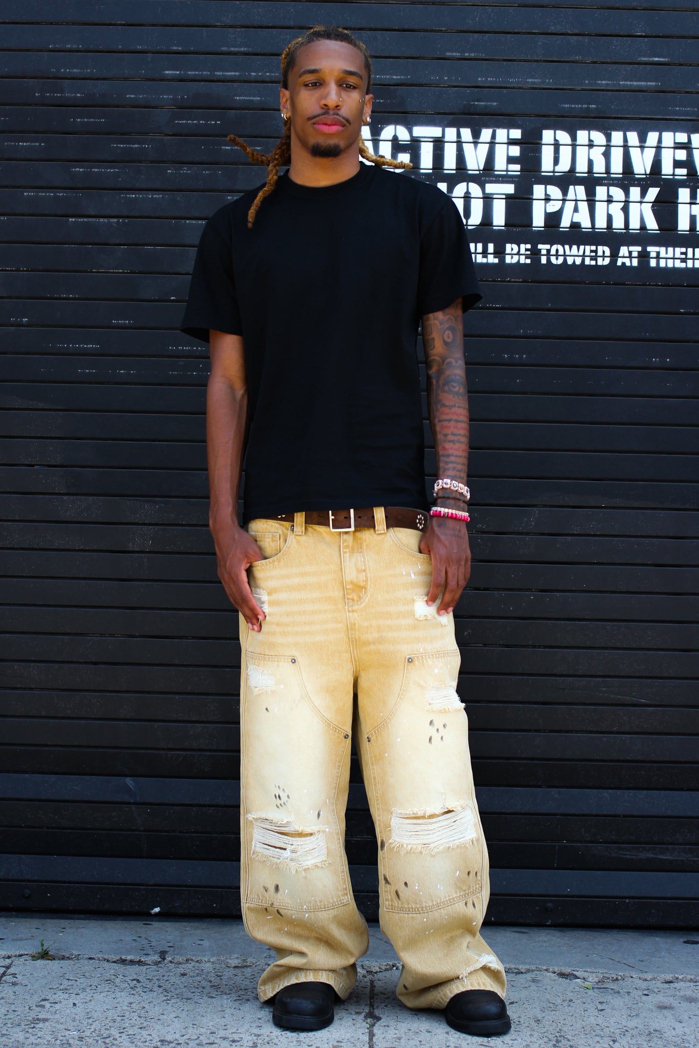 beige double knee denim [sold out]